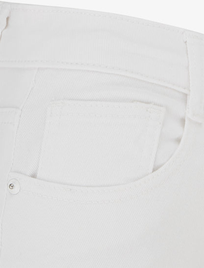 Jean à bords effilochés coupe droite - Écru - 3