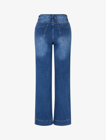 Jean taille haute coupe droite - Bleu - 2