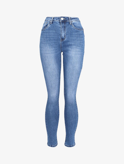 Jean push-up taille haute coupe skinny - Bleu denim - 1