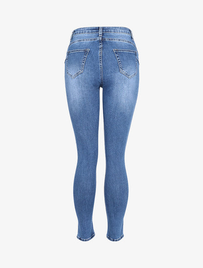 Jean push-up taille haute coupe skinny - Bleu denim - 2