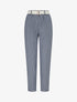 Pantalon élastiqué à rayures - Bleu gris - 1