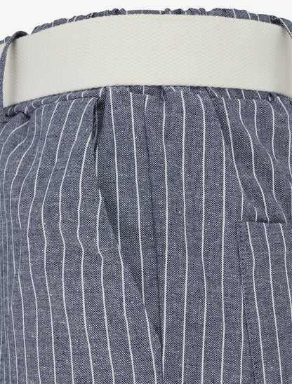 Pantalon élastiqué à rayures - Bleu gris - 3