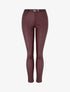 Pantalon effet enduit coupe skinny - Lie de vin - 1