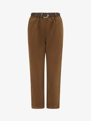 Pantalon style paper bag effet velours côtelé - Camel - 1