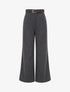 Pantalon ample taille haute à rayures - Gris anthracite - 1
