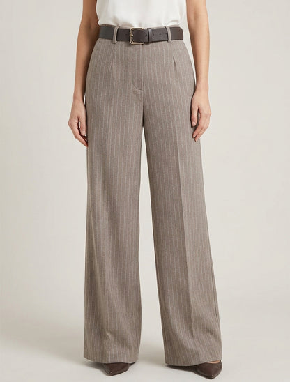 Hoge taille wijde broek met strepen - Mol