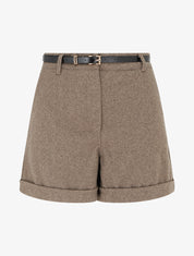 Short ample en flanelle motif chevron - Taupe - 1