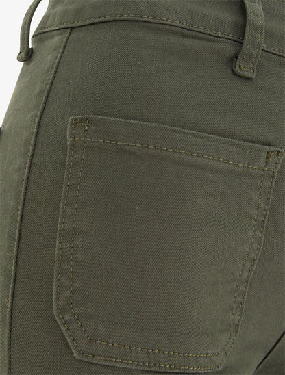 Jean uni à 4 poches coupe wide leg - Kaki - 3
