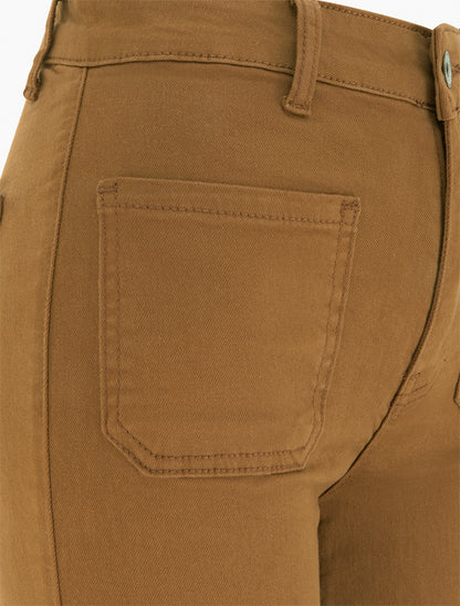 Jean uni à 4 poches coupe wide leg - Camel - 3