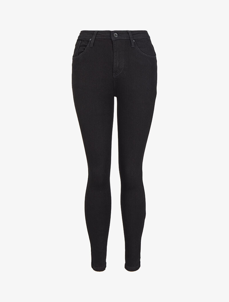 Jean taille haute coupe skinny - Noir - 1