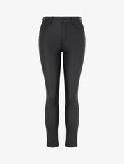 Pantalon enduit coupe skinny - Noir - 1