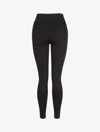 Jean taille haute coupe skinny - Noir - 2