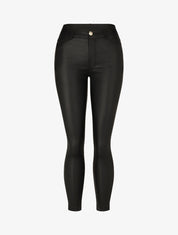 Jean skinny taille standard effet ciré - Noir - 5