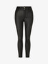 Pantalon uni en simili à 2 boutons - Noir - 4