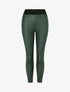 Legging uni en simili élastiqué - Vert sapin - 4