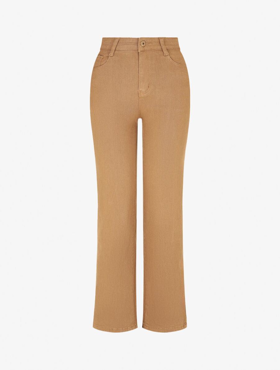 Jean push-up uni - Camel - 1