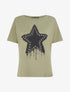 T-shirt large étoile - Kaki - 1