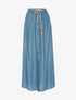 Jupe longue ceinturée - Denim - 1