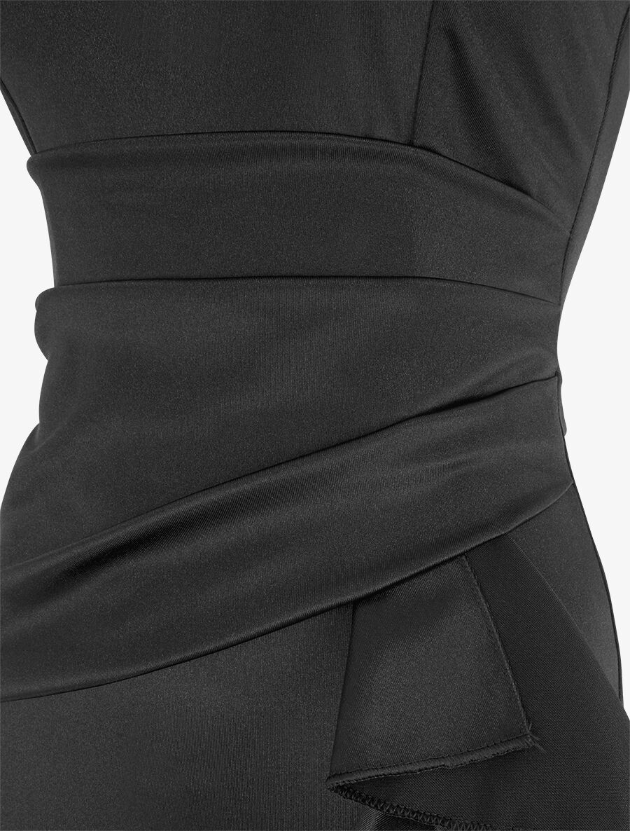 Robe de soirée à pans ondulé - Noir - 3