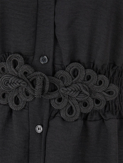 Chemise à taille élastiquée - Noir - 3