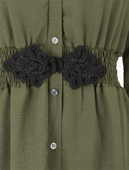 Chemise à taille élastiquée - Kaki - 3