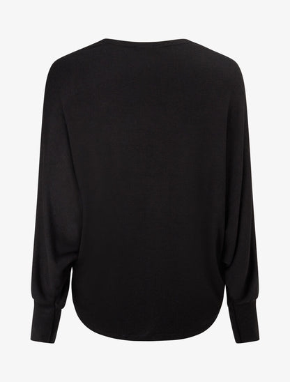 Gilet uni à manches dolman - Noir - 2