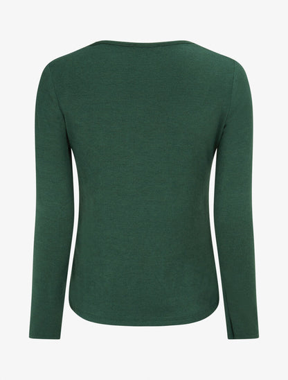 Pull fin à bande brodée - Vert sapin - 2
