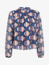 Blouse irisée et imprimé géométrique - Marine - 5