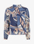 Blouse irisée et imprimé graphique - Marine - 1