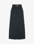 Jupe droite uni fendue - Marine - 4