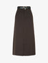 Jupe droite uni fendue - Marron - 4