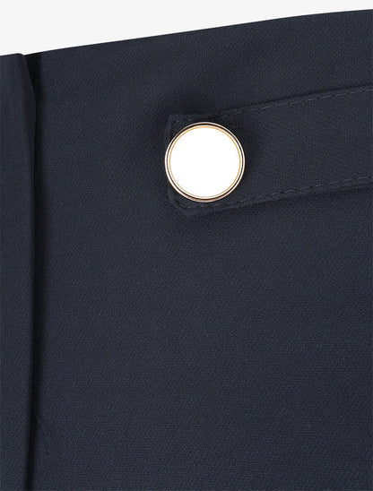 Pantalon uni et elastiqué - Marine - 3