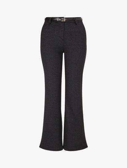 Pantalon flare effet chiné - Anthracite - 1