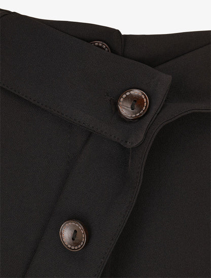 Pantalon ceinturé à taille élastiquée - Noir - 3