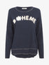 Pull fin à flocage bohème - Marine - 1