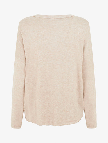 Pull fin à flocage bohème - Beige - 2