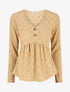Blouse unie et ajourée - Camel - 4