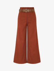 Pantalon ample en tweed - Bordeaux - 1