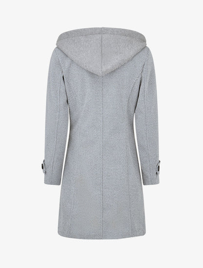 Manteau à empiècement style sweat - Gris - 2