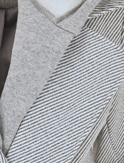 Manteau à empiècement style sweat - Gris - 3