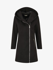Manteau zippé à poches contrastantes en simili - Noir - 1
