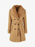 Manteau uni à col en fourrure synthétique - Camel - 6