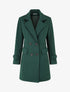 Manteau long uni à col cranté - Vert sapin - 1