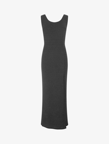 Robe longue irisée sans manches - Noir - 4