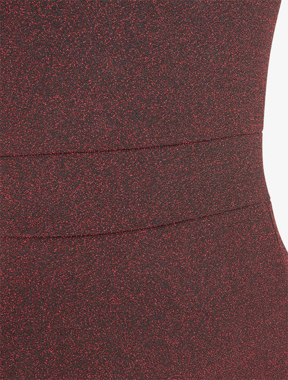 Robe longue irisée sans manches - Rouge - 3
