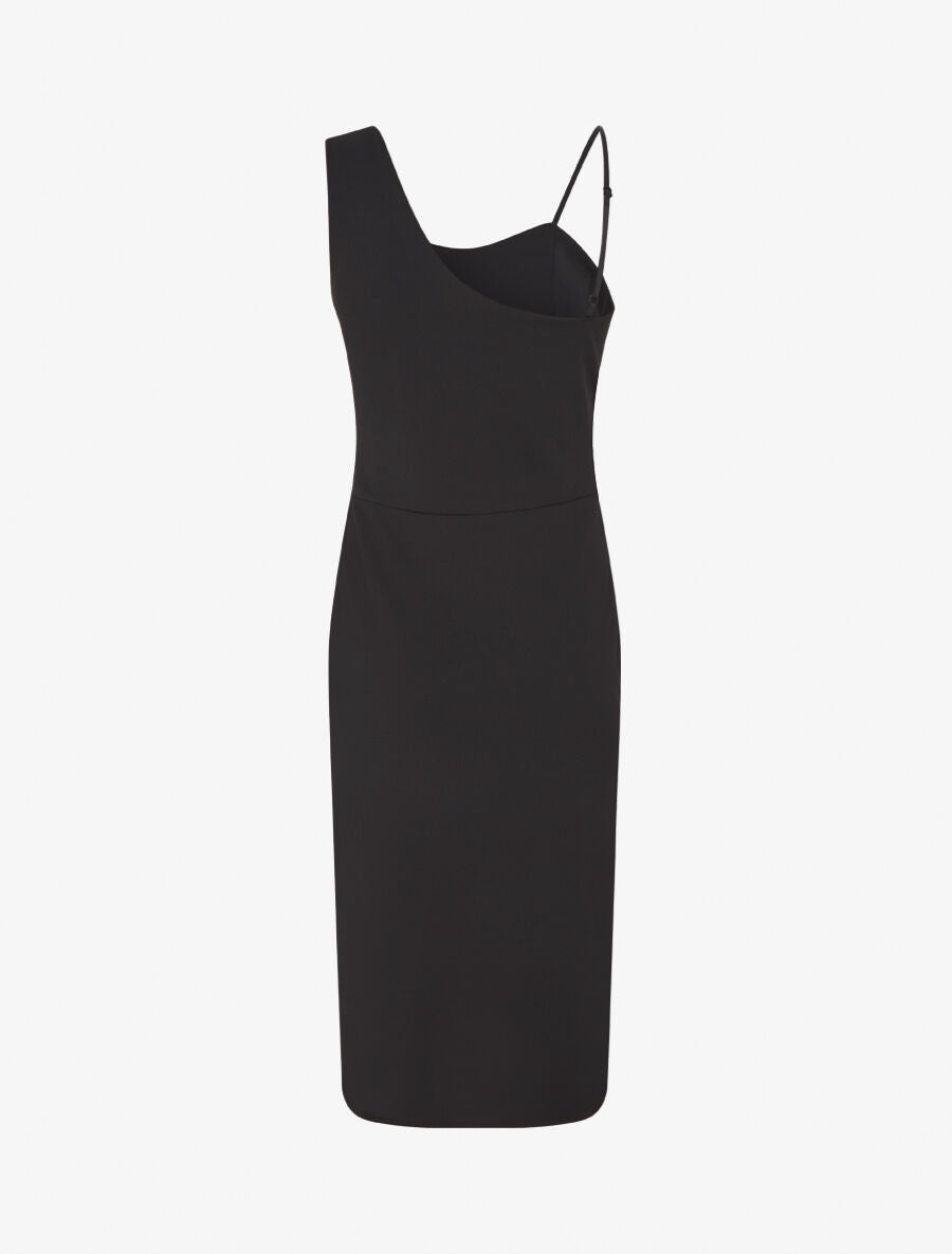 Robe longue à manches asymétrique et détail irisé - Argent - 2