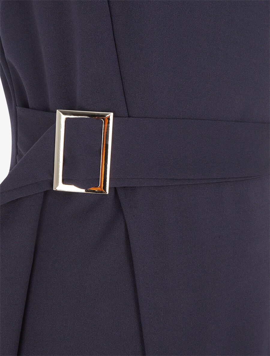 Robe longue superposée et liens à nouer - Marine - 3