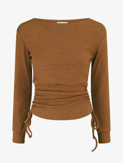 Pull fin côtélé ajustable - Camel - 4