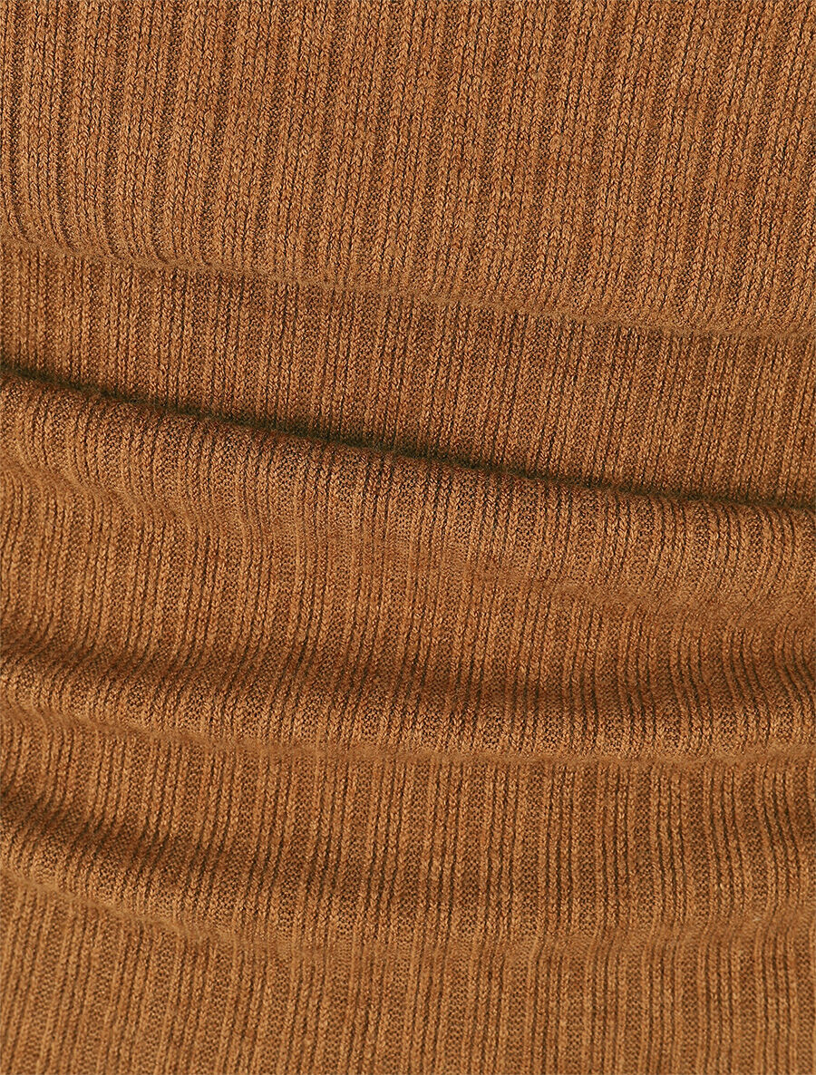 Pull fin côtélé ajustable - Camel - 3