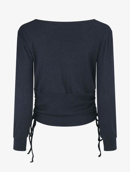 Pull fin côtélé ajustable - Marine - 2